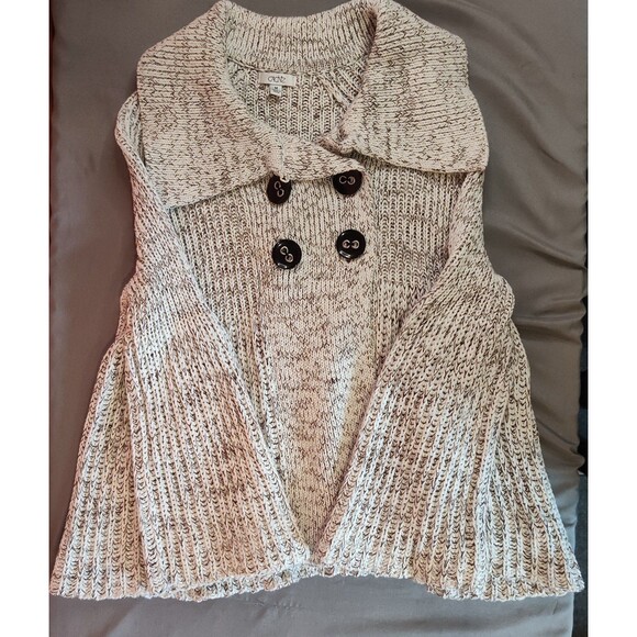 Women's Cache Chunky Knit Cardigan Sweater Gray Medium - Picture 3 of 8